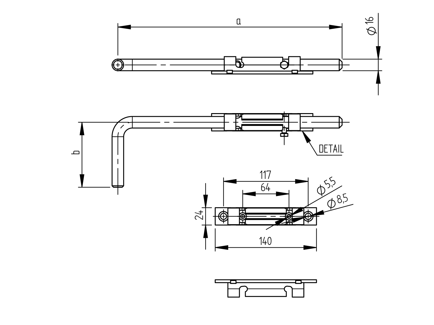 Stangenriegel Stahl 500 mm verzinkt-89-11D712500-A.4