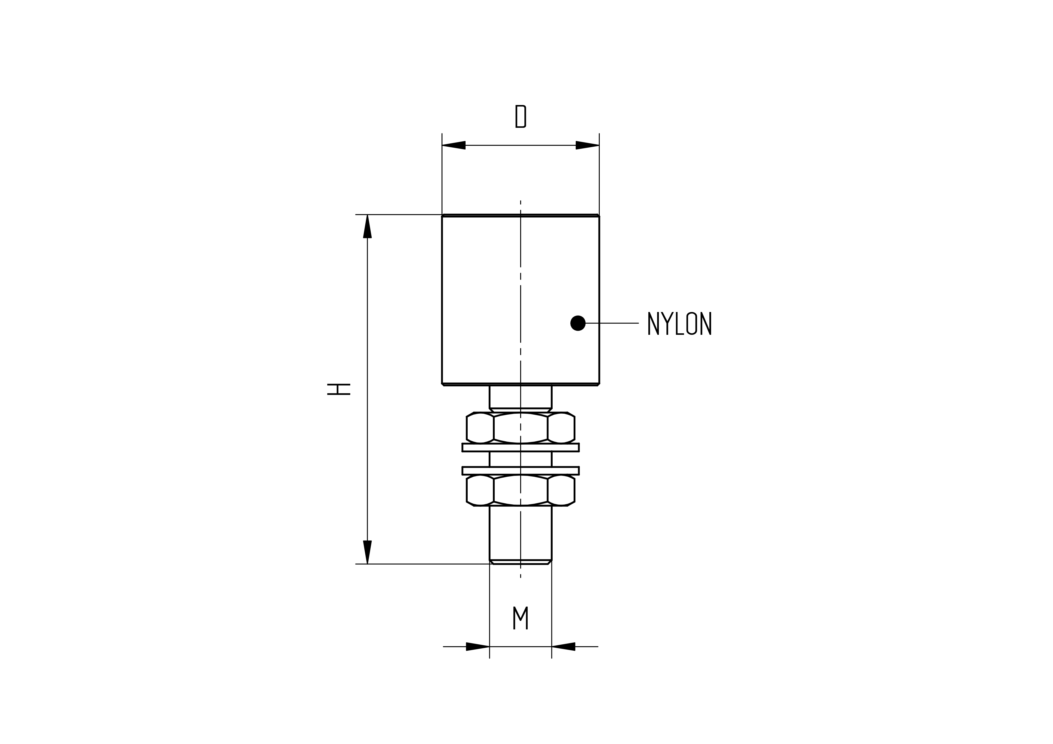 Nylon-Fuehrungsrolle Stahl verzinkt Ø 30 mm mit Gewinde M12 weiss-89-11H0430W-A.4