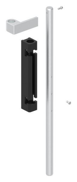 Bodenriegel mit Laenge 490mm- zum Anschrauben- RAL 9005 schwarz-88-1156710-ALU.9005