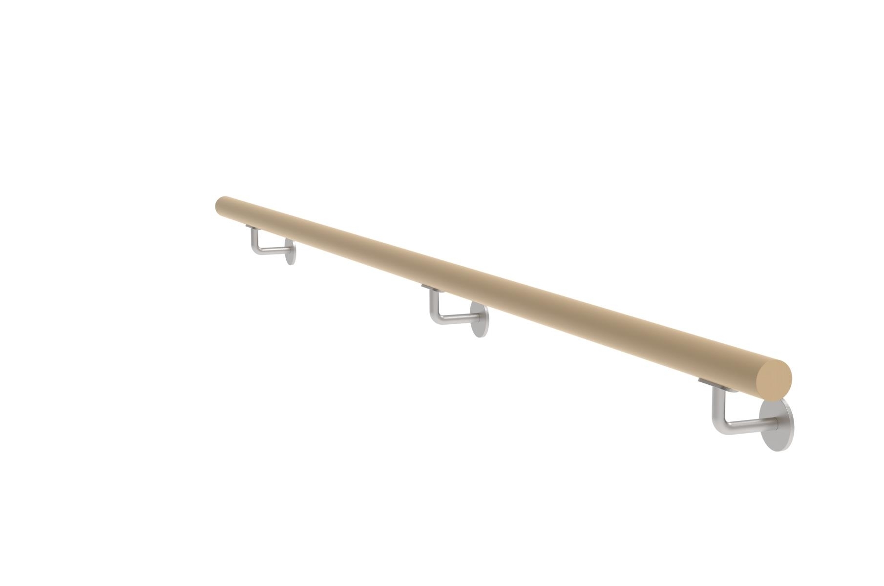 Handlauf Eiche 2000 mm roh- mit Edelstahlhaltern-89-11WDM2000-A.4