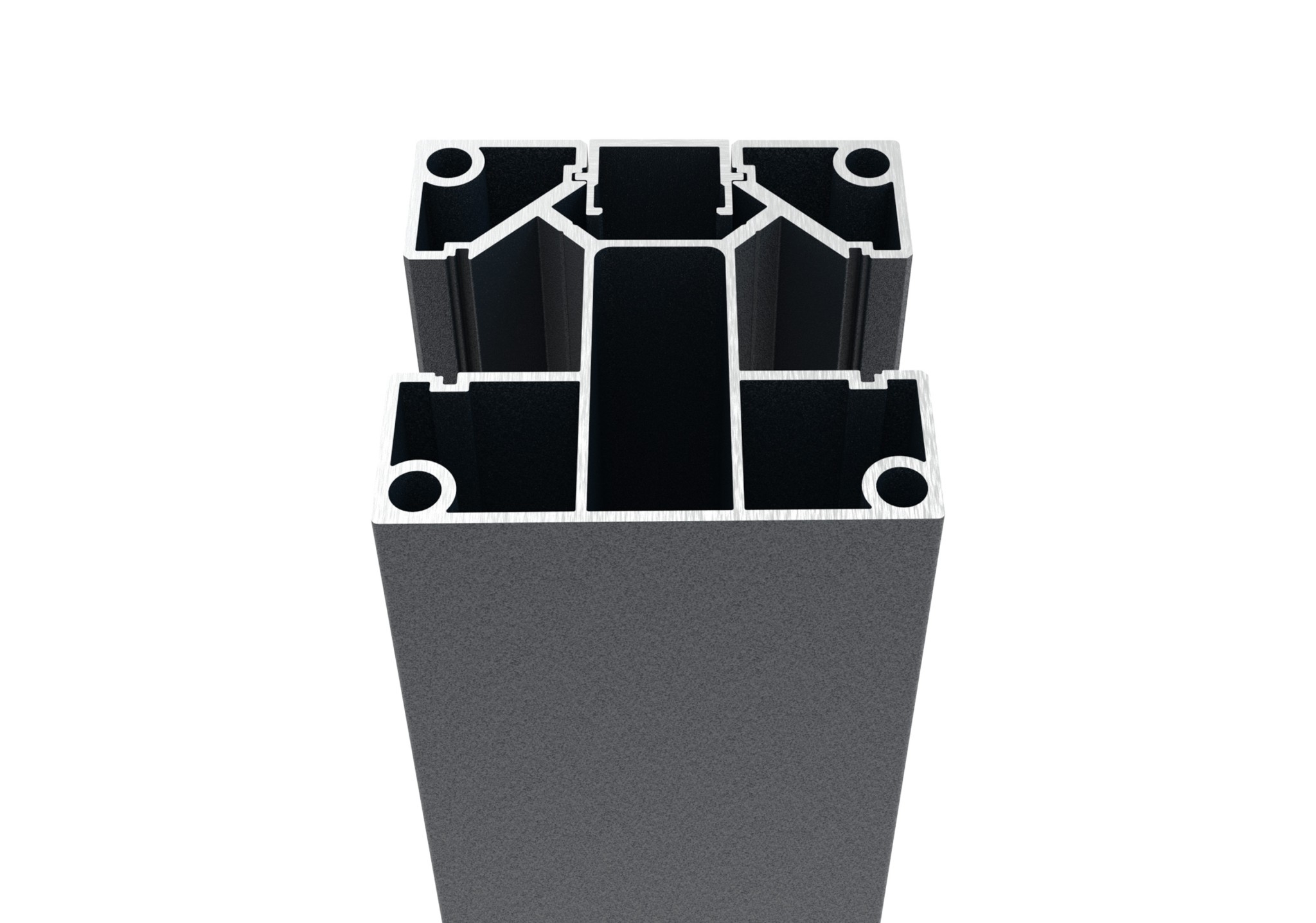Zaunpfosten Aluminium 70 x 70 mm 2-5 m Anthrazit RAL 7016 fuer 20 mm Fuellungen-89.FGPRO70X702500R7016
