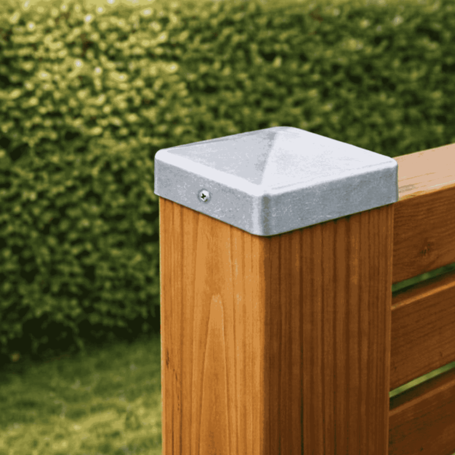 Pfostenkappe 120x120 mm Stahl verzinkt – 10er Set fuer Holzpfosten inkl. Schrauben-60220-120-011