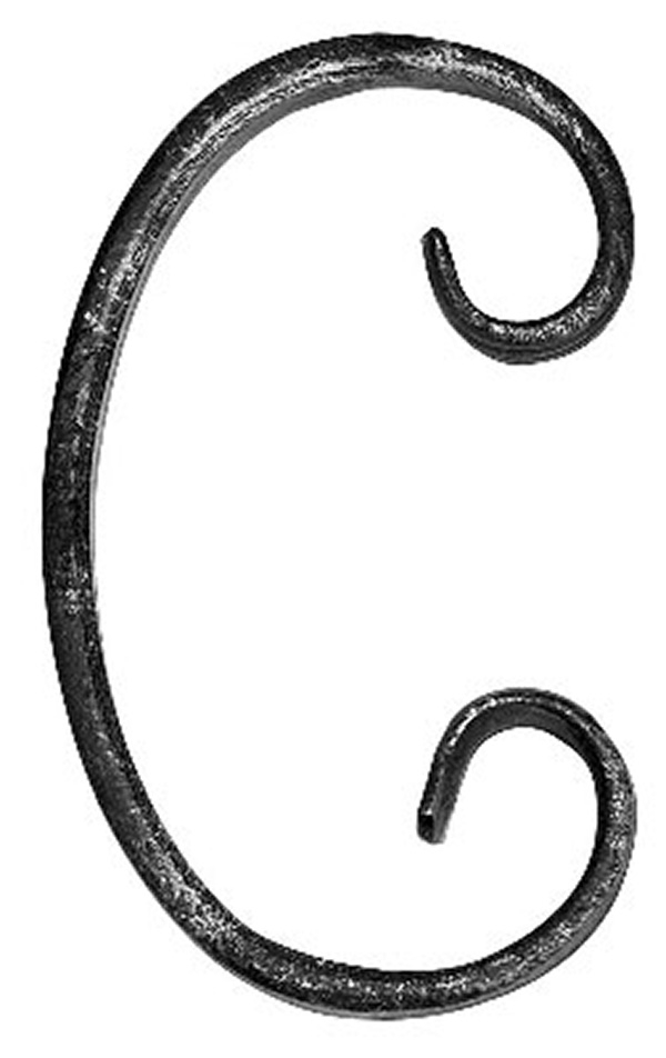 C-Schnecke - Masse- 60x100 mm - Material- 12x5 mm - Stahl S235JR- roh-30-3716.8