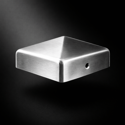 Pfostenkappe 120x120 mm Edelstahl V2A geschliffen – 10er Set inkl. Schrauben-60220-120-022