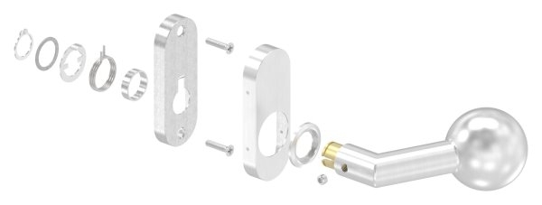 Drueckerknopf- Ø 50mm- drehbar- V2A - Rechts-88-11612-VA-D.R