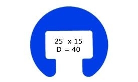 25x15 mm (R40) diameter 40