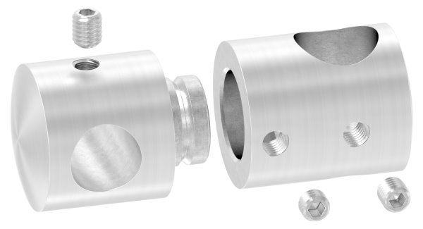 Querstabhalter V2A Edelstahl – Doppel fuer 2 Rundstaebe 16 mm und 12 mm inkl- Schrauben-11-1629.4