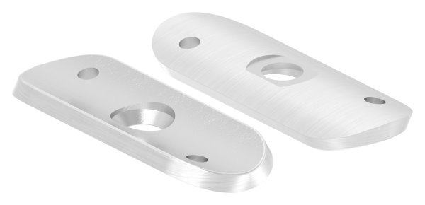 Handlaufanschlussplatte Edelstahl V2A 63x25x4 mm fuer Rohr Ø 42-4 mm Bohrungen versetzt-88-1150228-240.4
