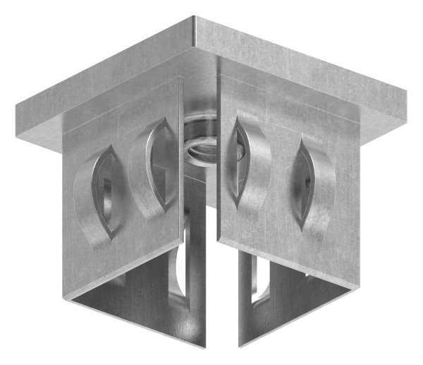 Stahlstopfen flach - mit M8 - fuer Rohr 40x40x2-0-3-0 mm - Stahl S235JR- roh-30-2950.8