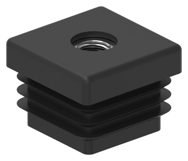 Kunststoffkappe Kunststoff fuer Quadratrohr 30 x 30 mm Wandstaerke 2-0 mm M8 Gewinde schwarz-88-11178-30X30.M8