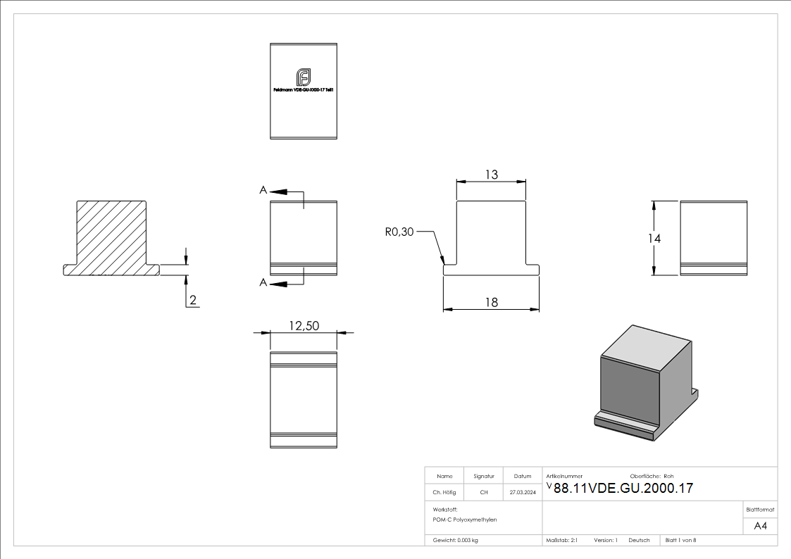 Vordach Montage-Set Edelstahl Aluminium EPDM fuer Glas 17-52 mm L = 2005 mm eleganza canopy-88-11VDE-GU-2000.17