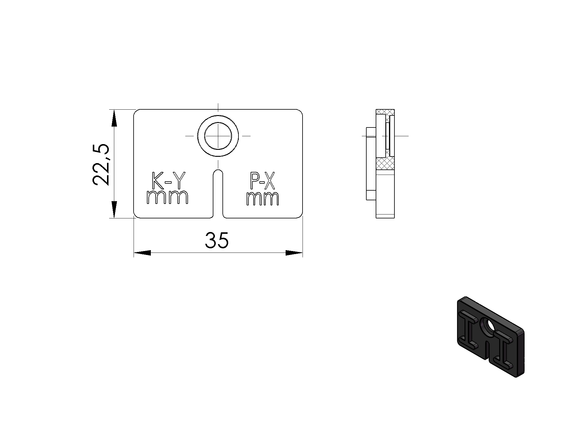 Gummieinlagen fuer Glas-Plattenstaerke 3 - 5 mm- schwarz – 1 Paar-18-2103S-A.0