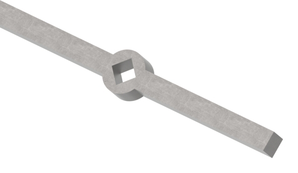 Lochleiste fuer schraeges Quadratrohr Material- 14x14 mm Laenge- 2000 mm Stahl S235JR- roh-30-1632.8