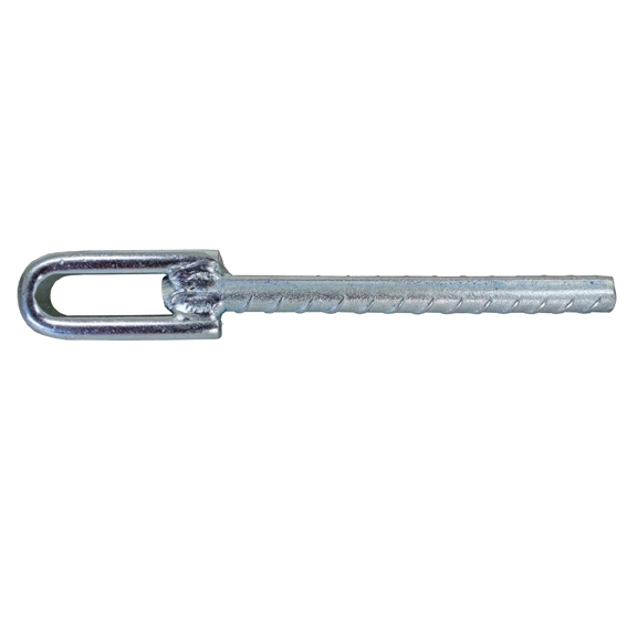 Zaunanker Stahl 150x30 mm 12x6 mm d 10 mm verzinkt fuer Betonpfosten-89-11B201R12X6-A.4