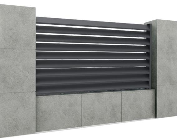 Sichtschutzzaun Aluminium 1500x2000 mm Lamellen 20x105 Anthrazit-89.FGL1S20X10515X2R7016
