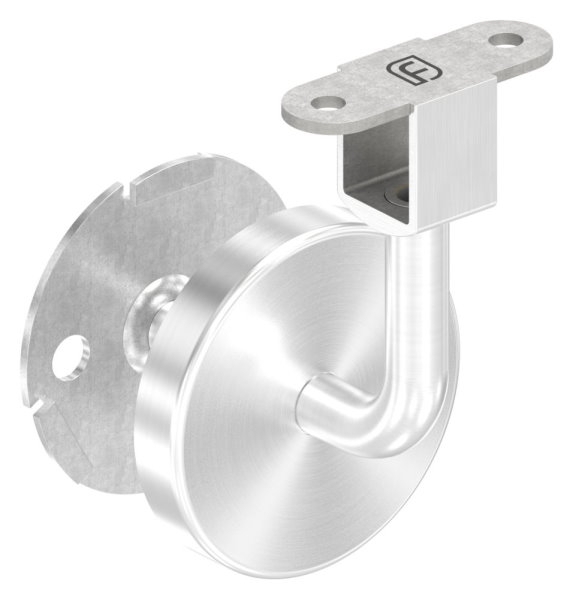 Handlaufhalter V2A fuer Nut 24x24mm Buegel Ø 12mm Kabeldurchfuehrung konvex-88-11LED-NU-HH-240.KD
