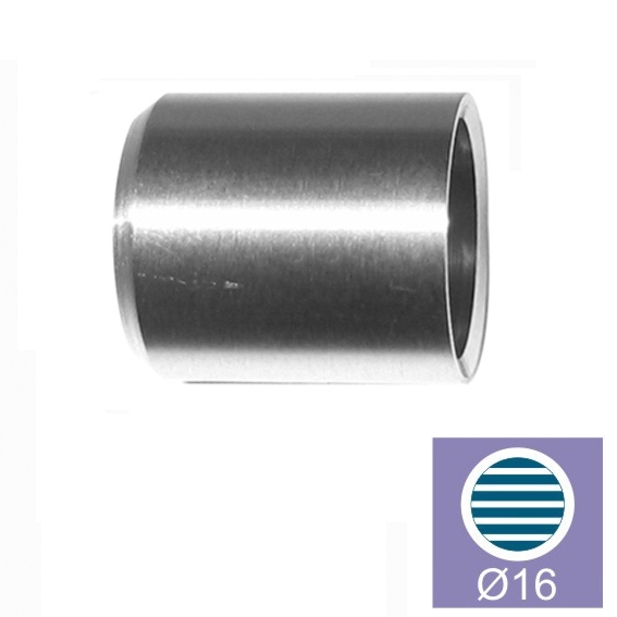 Endkappe fuer Fuellstab Edelstahl AISI 304 d16 L 21 D 18 H 6 mm Schliff-89-11A100015016-A.4