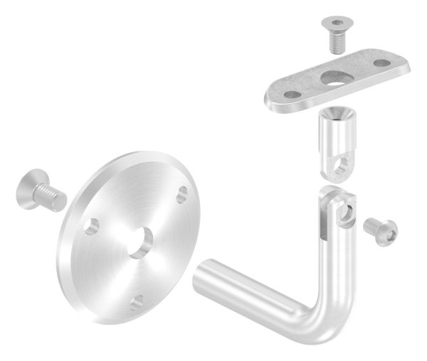 Handlaufhalter mit Gelenk und Halteplatte fuer Ø 42-4 mm V2A-11-2033.4