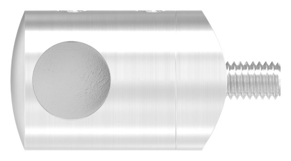 Querstabhalter V2A Edelstahl – Anschluss 42-4 mm fuer Rundstaebe 12 mm mit Sackloch Abschluss links inkl- Schrauben-11-1030.4