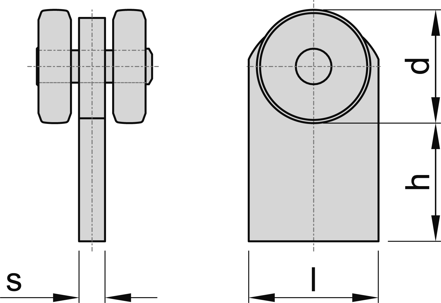Einfachrolle zum Anschweissen MEA Gr- 4 verzinkt Ø 59 mm 10336829-60-0175.7