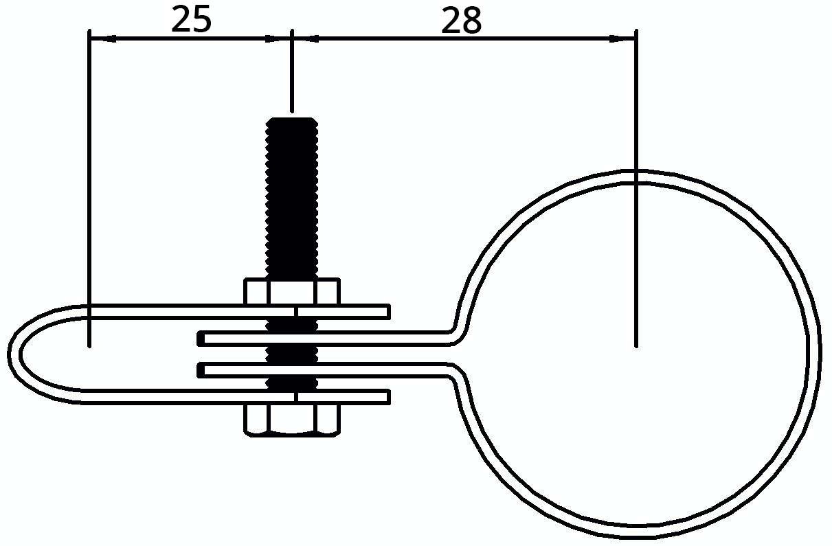Rohrverbinder - Gitterhalter einfach - 170B34 - 33-7 mm - 1- - Feuerverzinkt u. Elektrogalvanisiert-170B34
