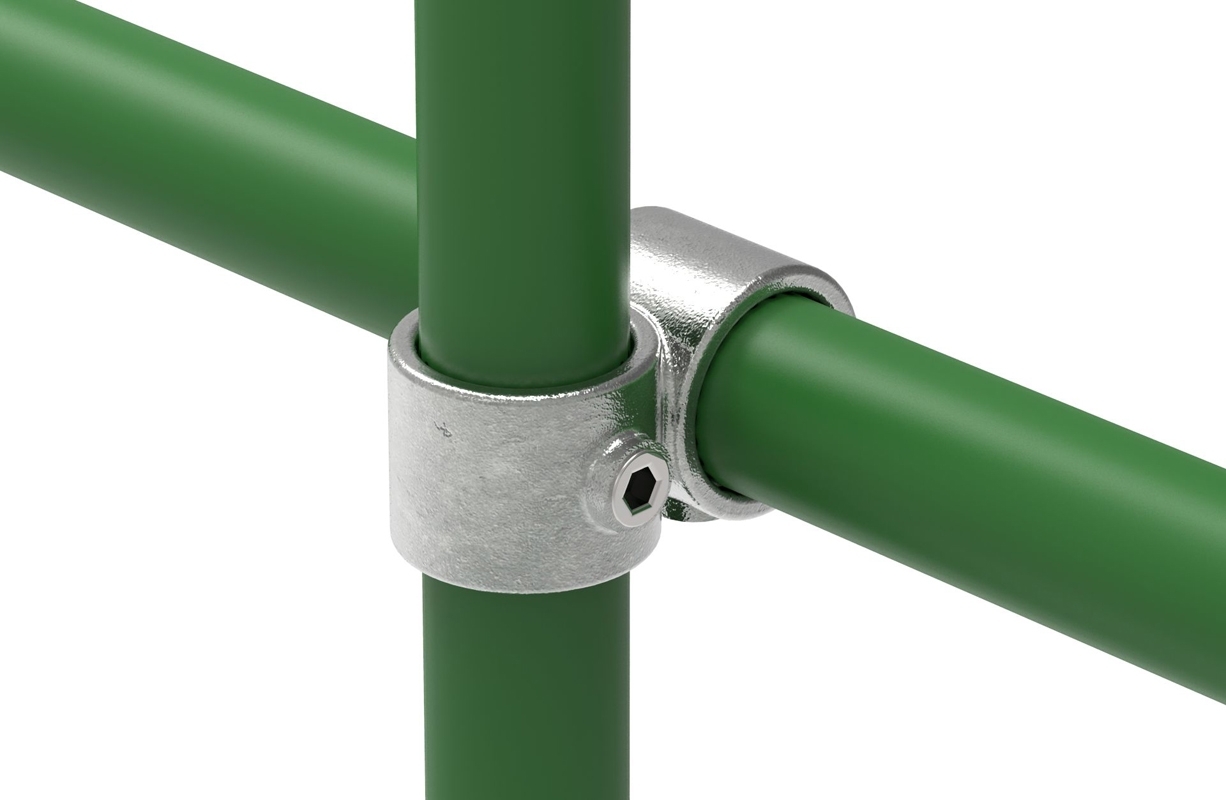 Rohrverbinder Kreuzstueck vorgesetzt 90° reduziert Ø 48-3 mm -1 1-2- - 33-7 mm -1- - Temperguss verzinkt - 161D48-B34-161D48-B34