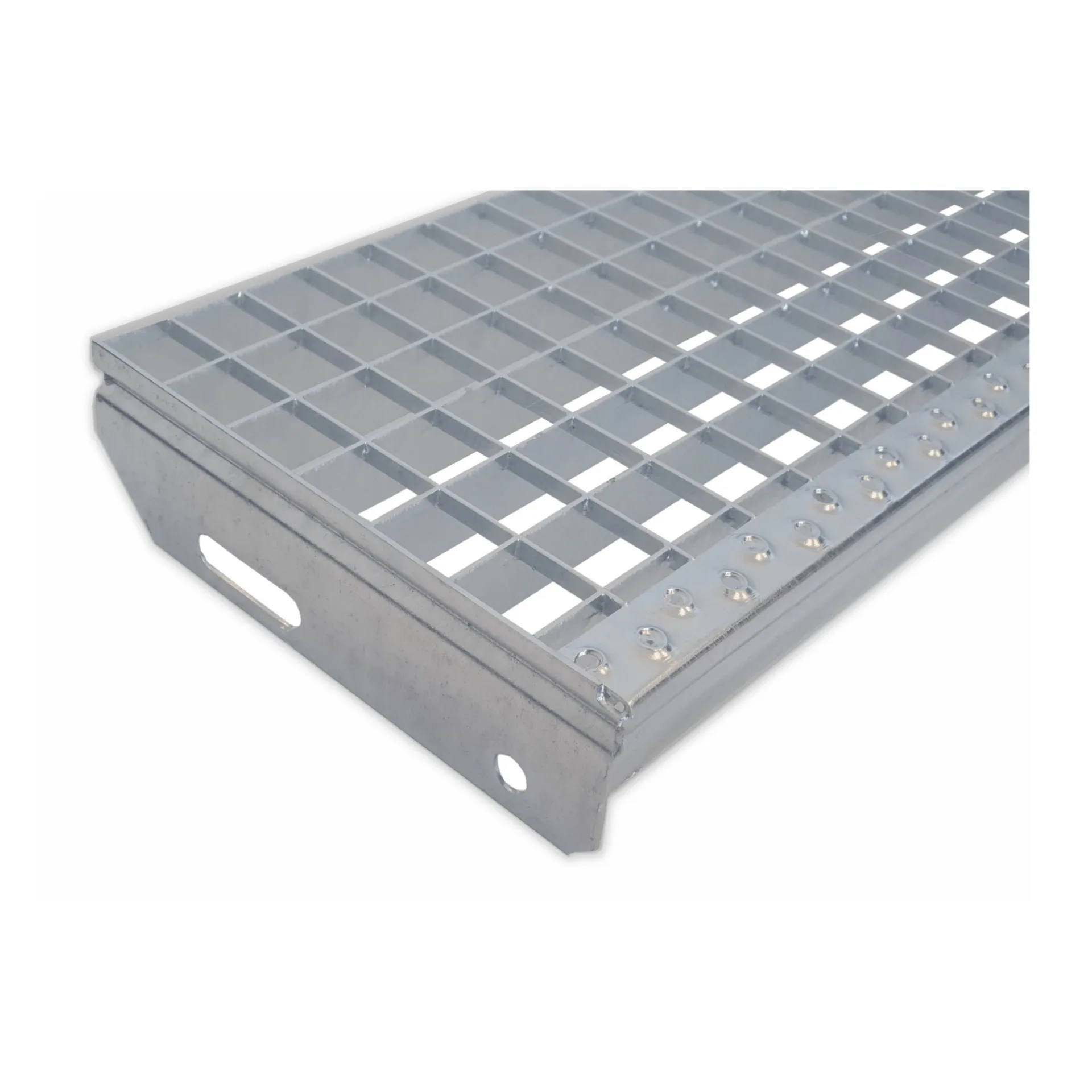 Gitterroststufe Treppenstufe Masse- 800x270 mm 30-30 mm S235JR -St37-2- im Vollbad feuerverzinkt-40-M-802730.7-STAHL