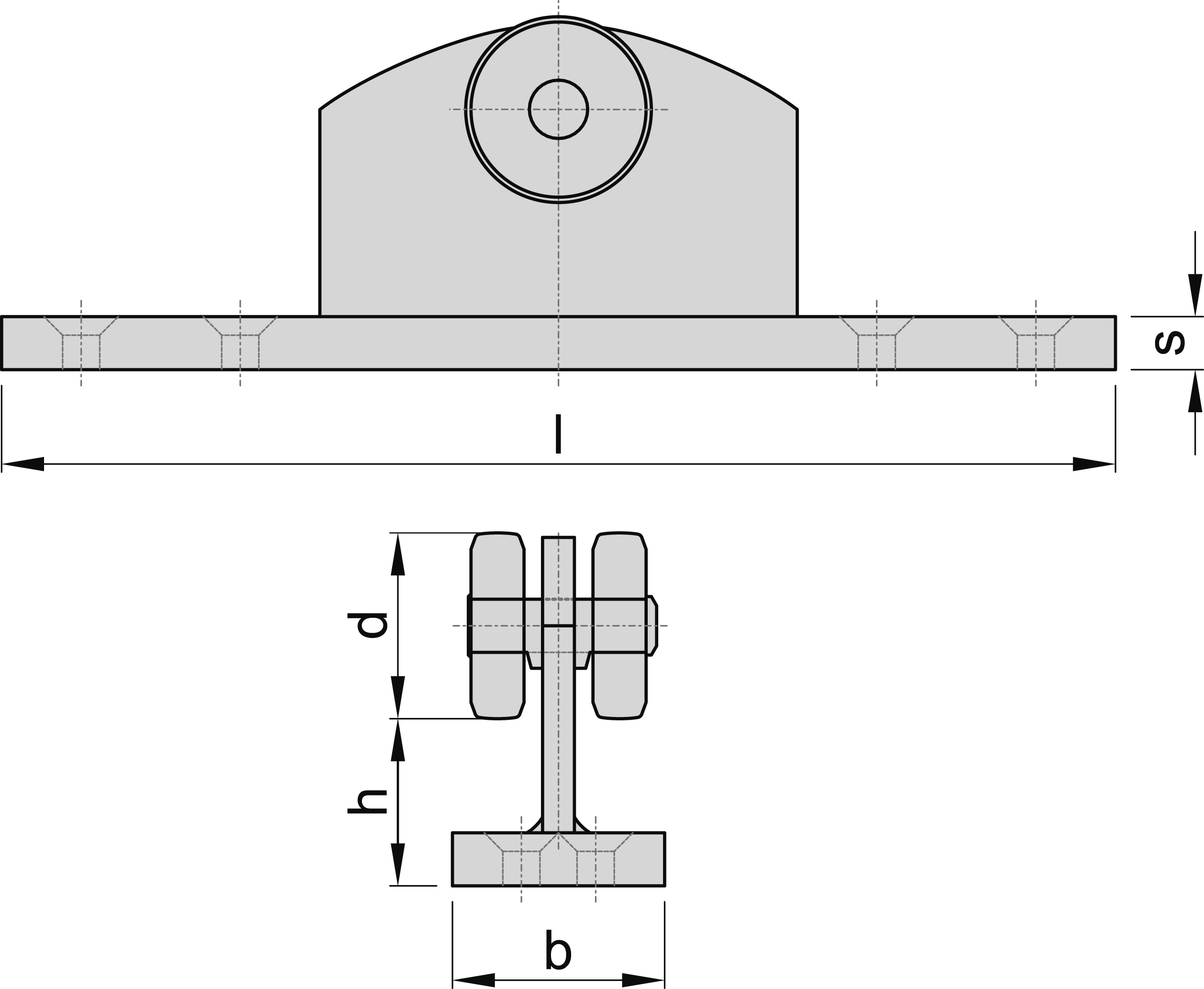 Einfachrolle mit Flansch Groesse 1 MEA 10336982-60-0159.7