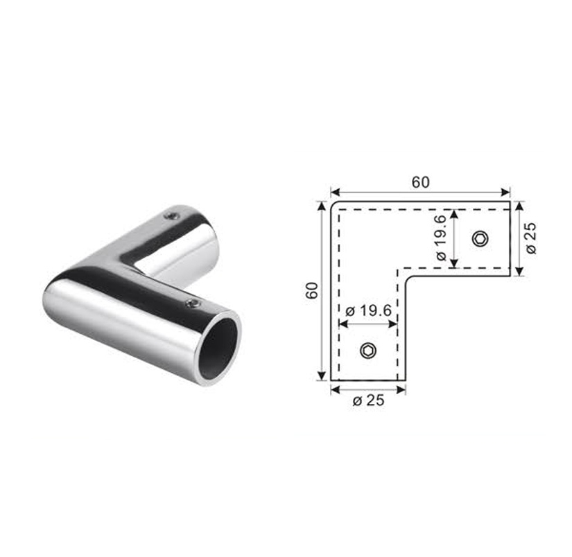Eckverbinder 90 Messing fuer Rundstab Ø 19 mm schwarz oxidiert-89-11GSBLACKZP125S-A.4