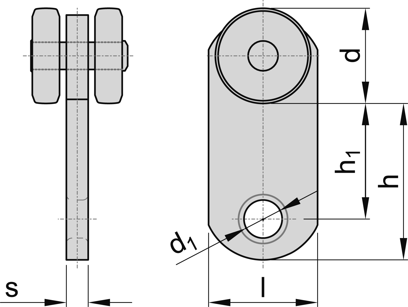 Einfachrolle zum Einhaengen MEA Gr- 4 verzinkt Ø 60 mm 10336817-60-0166.7