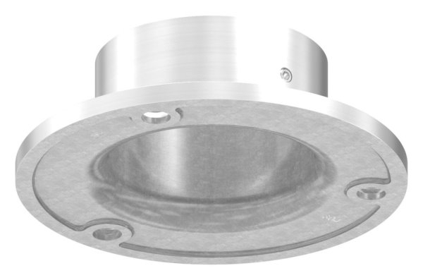 Wand- und Bodenanker Edelstahl V2A fuer Rohr Ø 60-3 mm Ronde Ø 115 mm geschliffen Korn 240-88-1154149.240