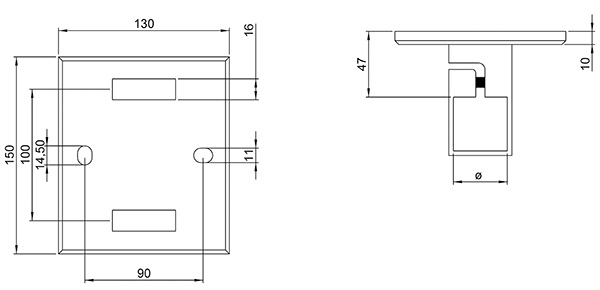 Wandbefestigung fuer Gelaenderpfosten 40x40 mm - V2A-11-3063.4
