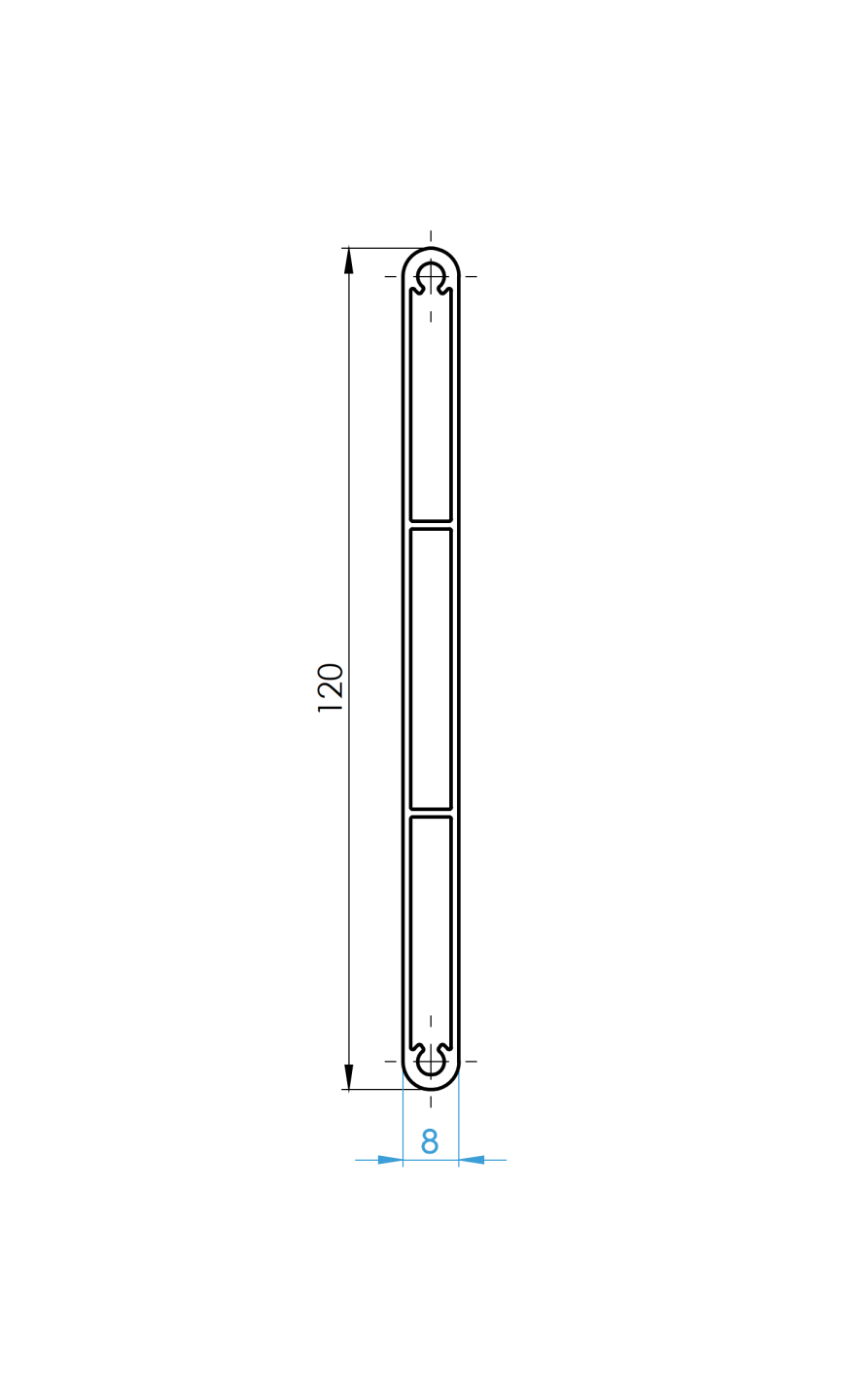 Zaunlamelle Aluminium 8 x 120 mm 6000 mm Anthrazit RAL7016 strukturiert-89.FGL8X1206000R7016