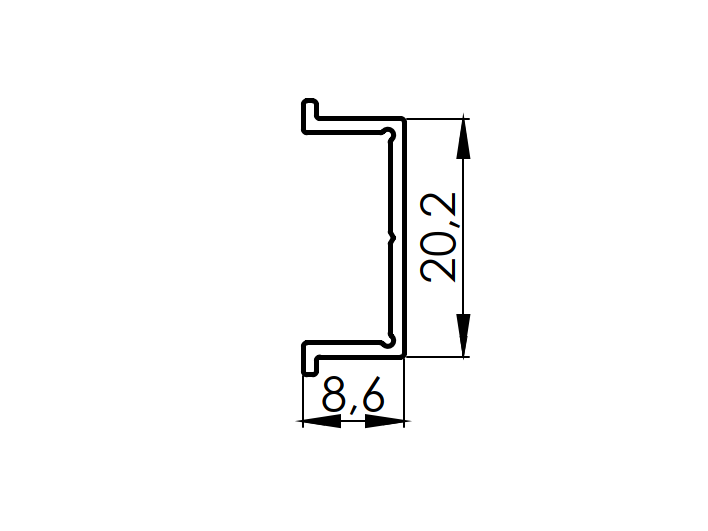 Abdeckleiste Aluminium 20 x 8 mm 6-0 m Anthrazit RAL 7016-89.FGPC20X86000R7016