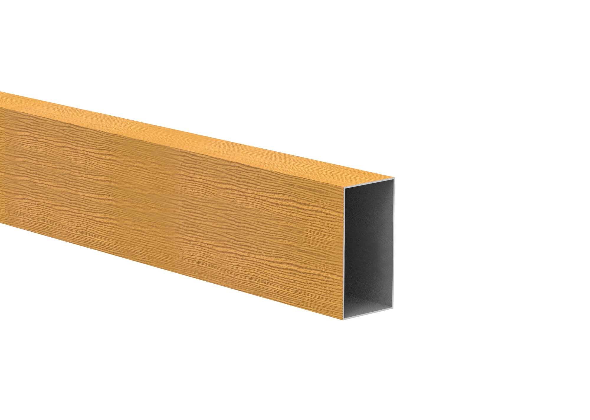 Zaunfuellung Aluminium 40 x 80 x 1-2 mm Holzdekor Eiche 6000 mm-89.FGS40X80X126000W02