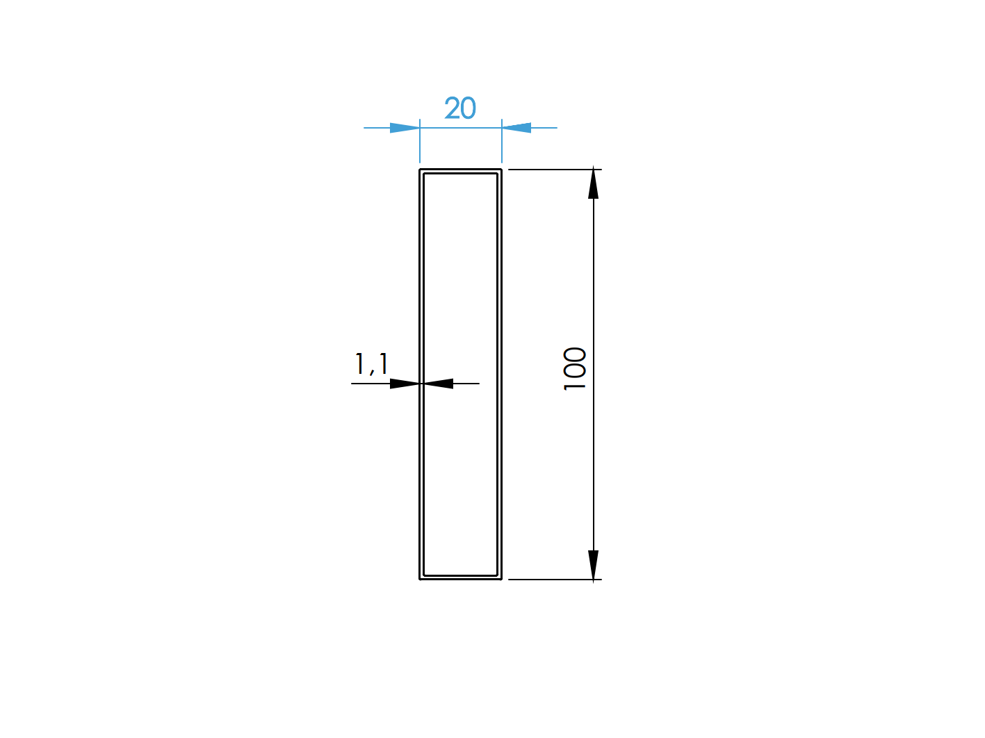 Zaunfuellung Aluminium 20 x 100 mm 6000 mm Anthrazit RAL 7016 pulverbeschichtet-89.FGS20X100X116000R7016