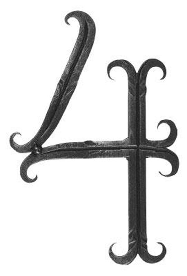 Hausnummer 4 - Abmessung 18x10 cm - Material 12x5 mm - Stahl -Roh- S235JR-30-3104.8