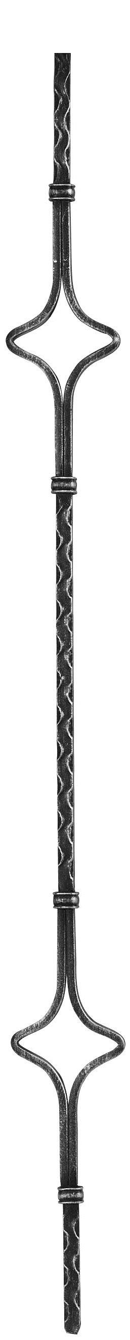 Zierstab - Laenge- 900 mm - Material- 12x12mm - gehaemmert - Stahl -Roh- S235JR-30-1065.8
