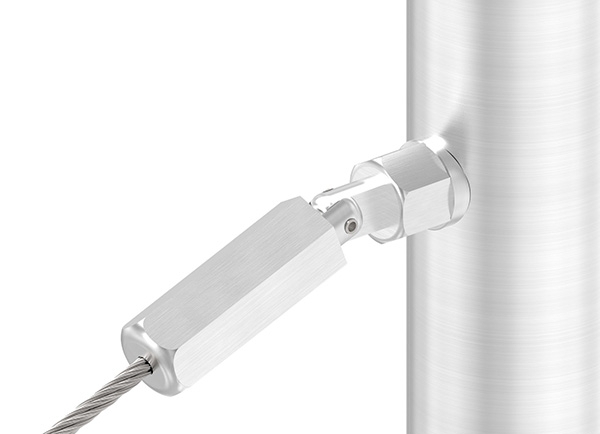 Gewindeterminal mit Gelenk - Fuer Seil Ø 5 mm - zur Selbstmontage fuer Pfosten Ø 42-4 mm - V2A-11-2901.4