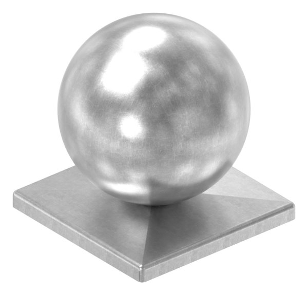 Pfeilerbedecker fuer Quadratrohr - 100x100 mm - mit Kugel Ø 100 mm - Stahl -Roh- S235JR-30-2455K.8