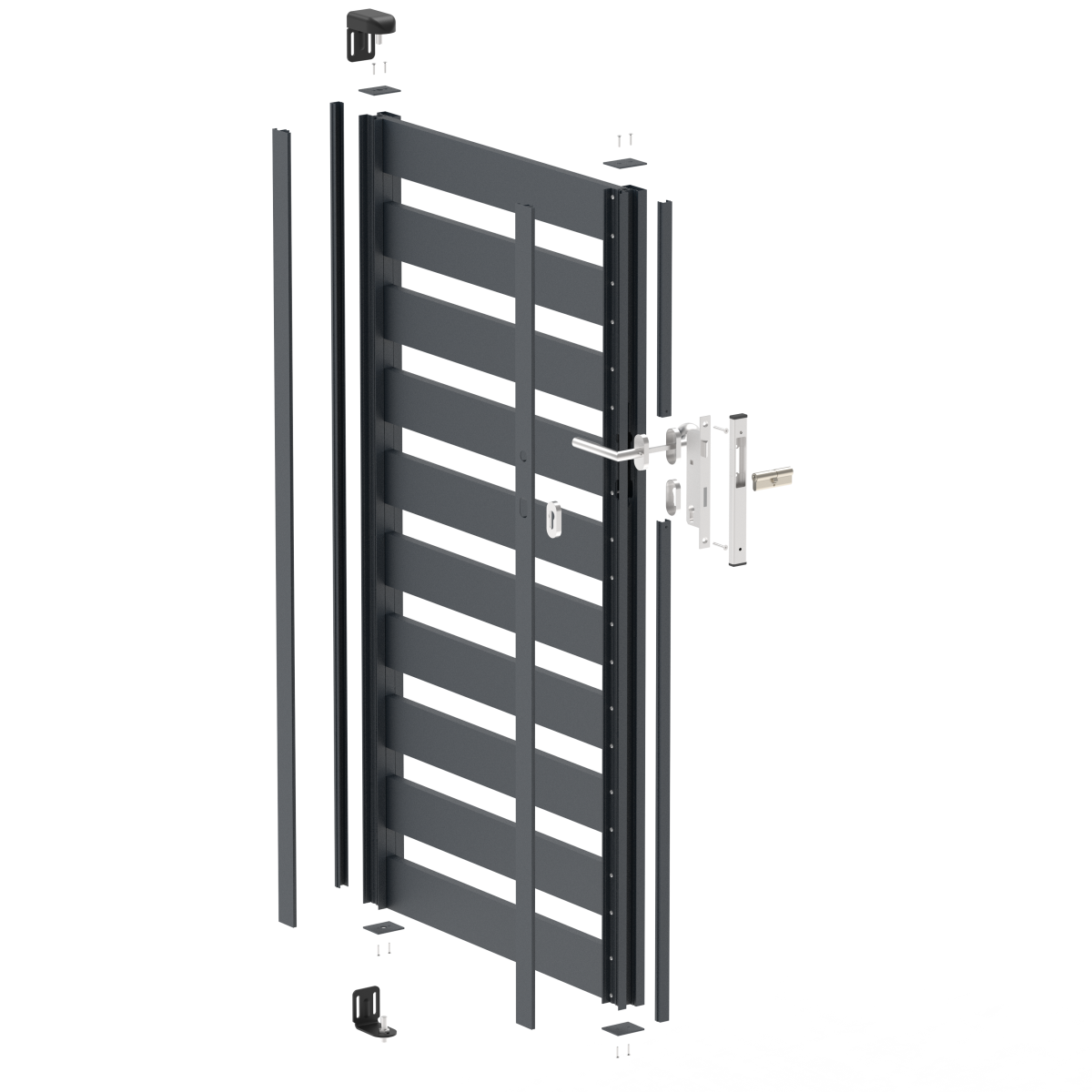 Gartenpforte Aluminium 1025 x 1500 mm Anthrazit RAL 7016 Set-89.FGSSSGLIGHTR7016SET