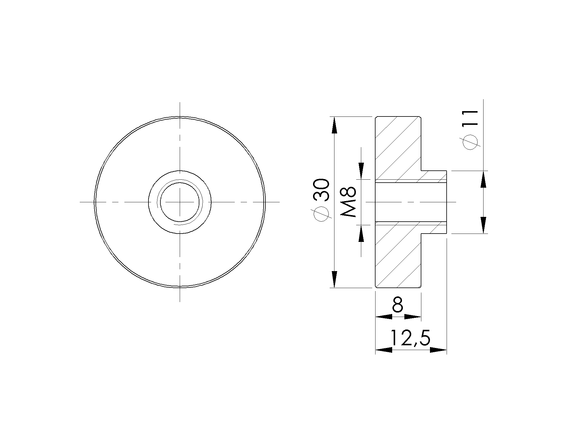 Glasdistanzhalter Edelstahl AISI 304 fuer Glas 6-10-76 mm System FLEX1-89-11A0746PLATE-A.4