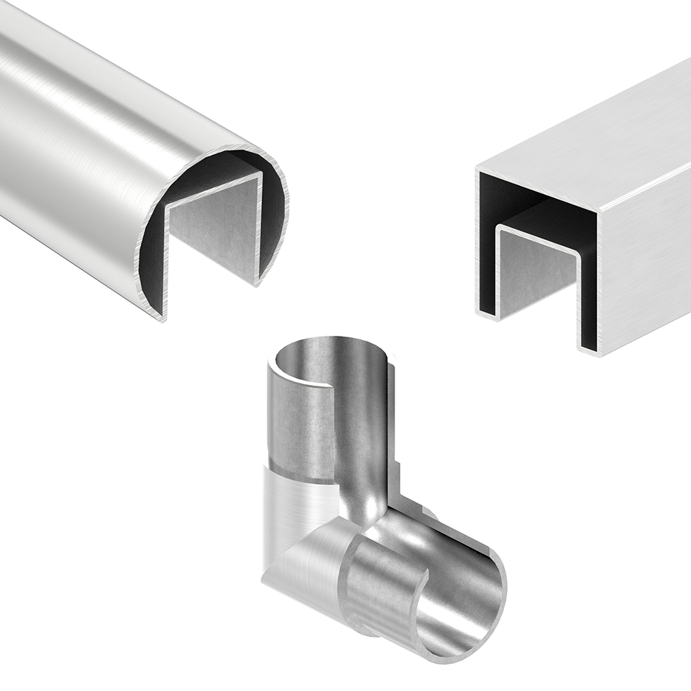 All-glass balustrade | Grooved tube