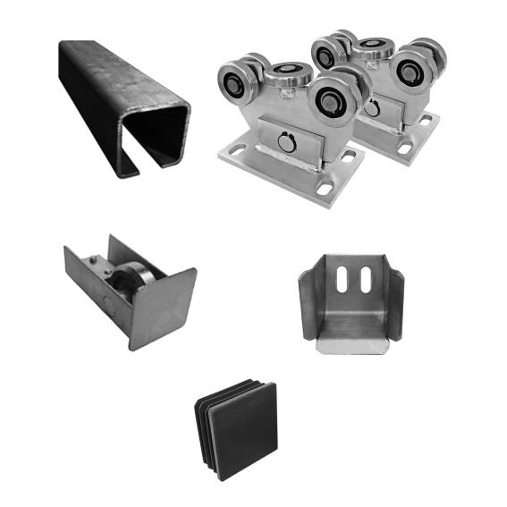 Schiebetor-Beschlagset freitragend Stahl verzinkt fuer Profil 60x60 mm bis 250 kg-89-11SV60X60CLASIC-A.4