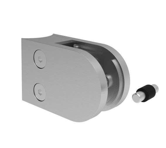 Glasklemme Edelstahl AISI 316 fuer Rundpfosten Ø 42-4 mm- Schliff-89-11A142200042-A.4