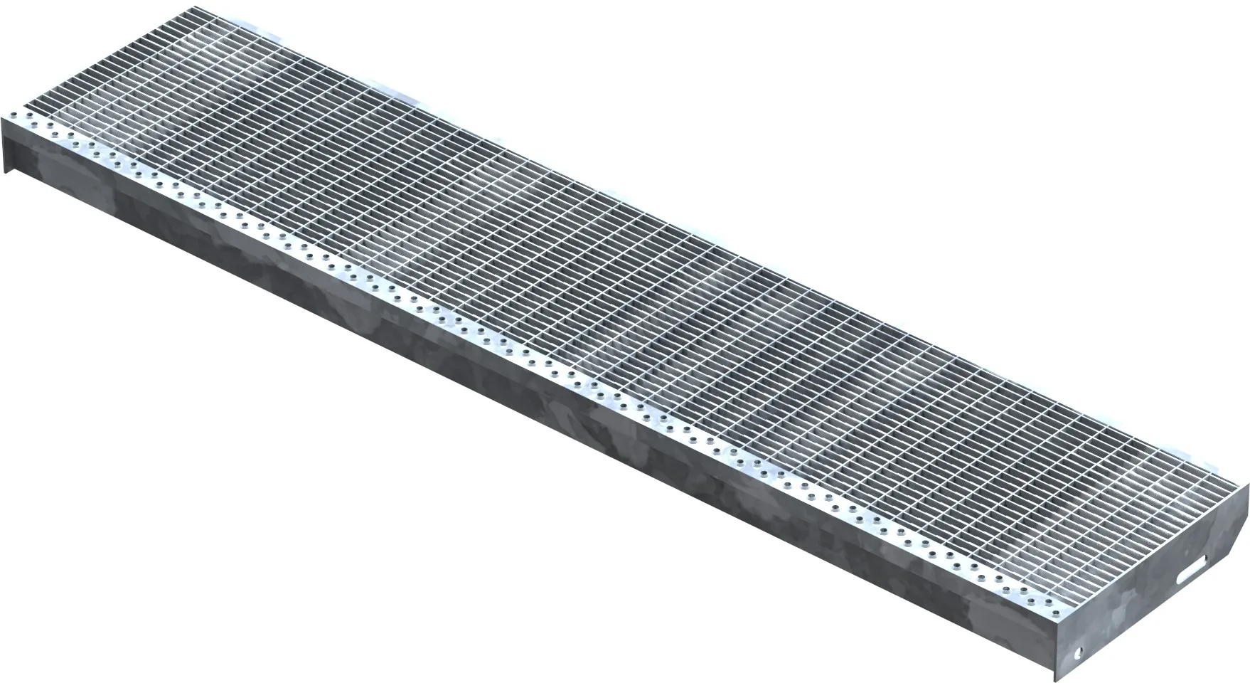 Gitterroststufe Treppenstufe Masse- 1400x305 mm 30-10 mm S235JR -St37-2- im Vollbad feuerverzinkt-40-1403031.7