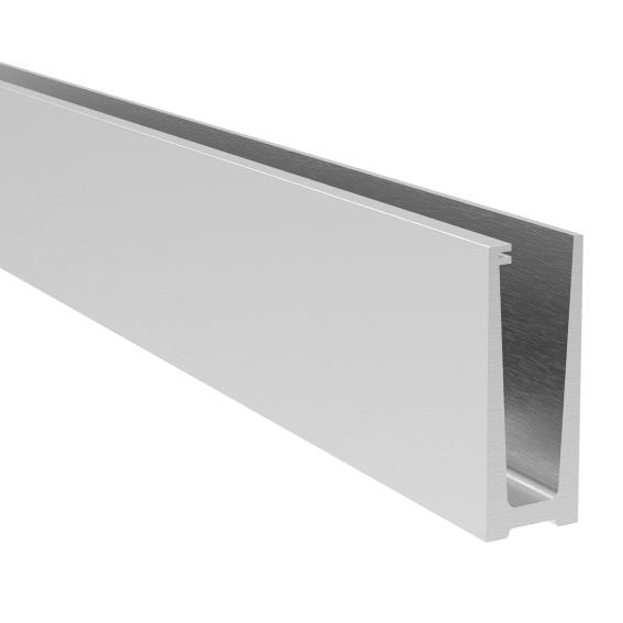 Ganzglasprofil Aluminium 5000 mm obere Befestigung Satin-ELOX-89-11AL00045000SE-A.4