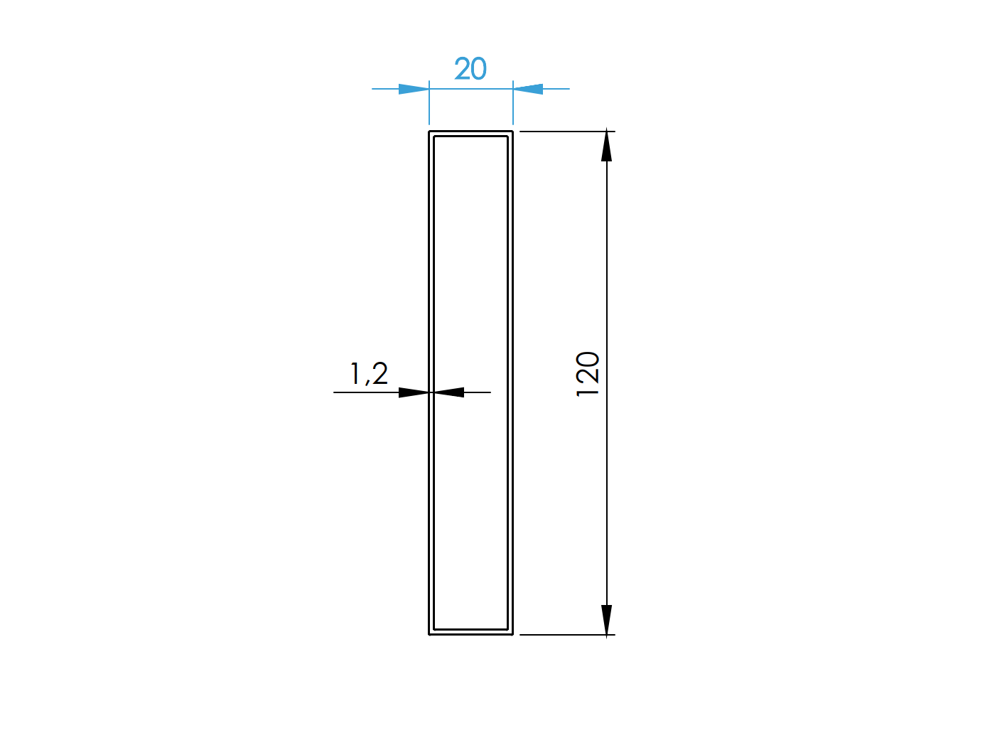 Zaunfuellung Aluminium 20 x 120 x 1-2 mm 6-0 m Anthrazit RAL 7016 pulverbeschichtet-89.FGS20X120X126000R7016