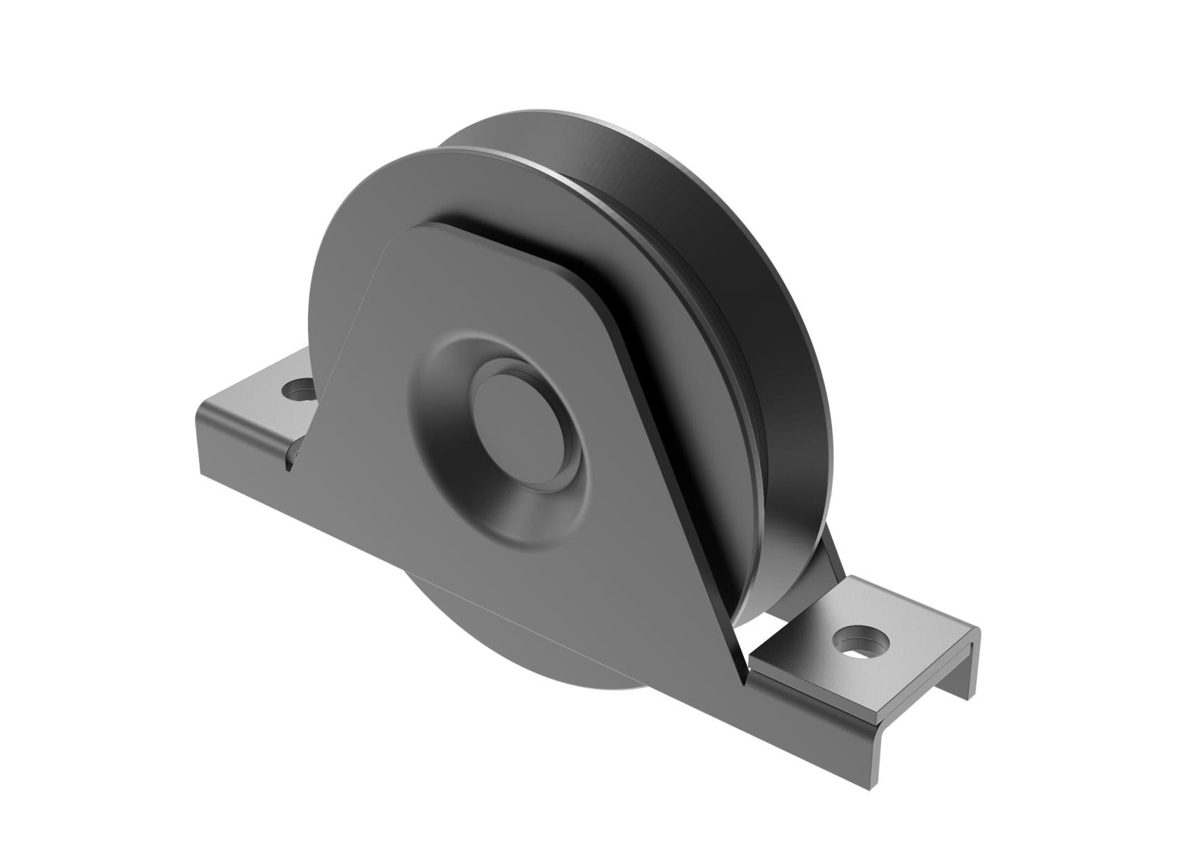 Schiebetorrolle mit Auensttzplatte Stahl verzinkt  78 mm V-Rille RAL 7016-89-11H38V80CR7016-A.4