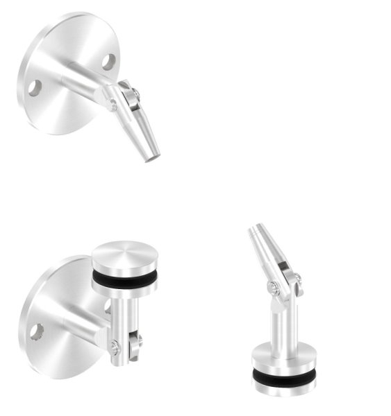 Vordachsystem abgehangen Edelstahl V4A Punkthalter Ø 52 mm ohne Zugstange-88-1150640-V4A.OZ